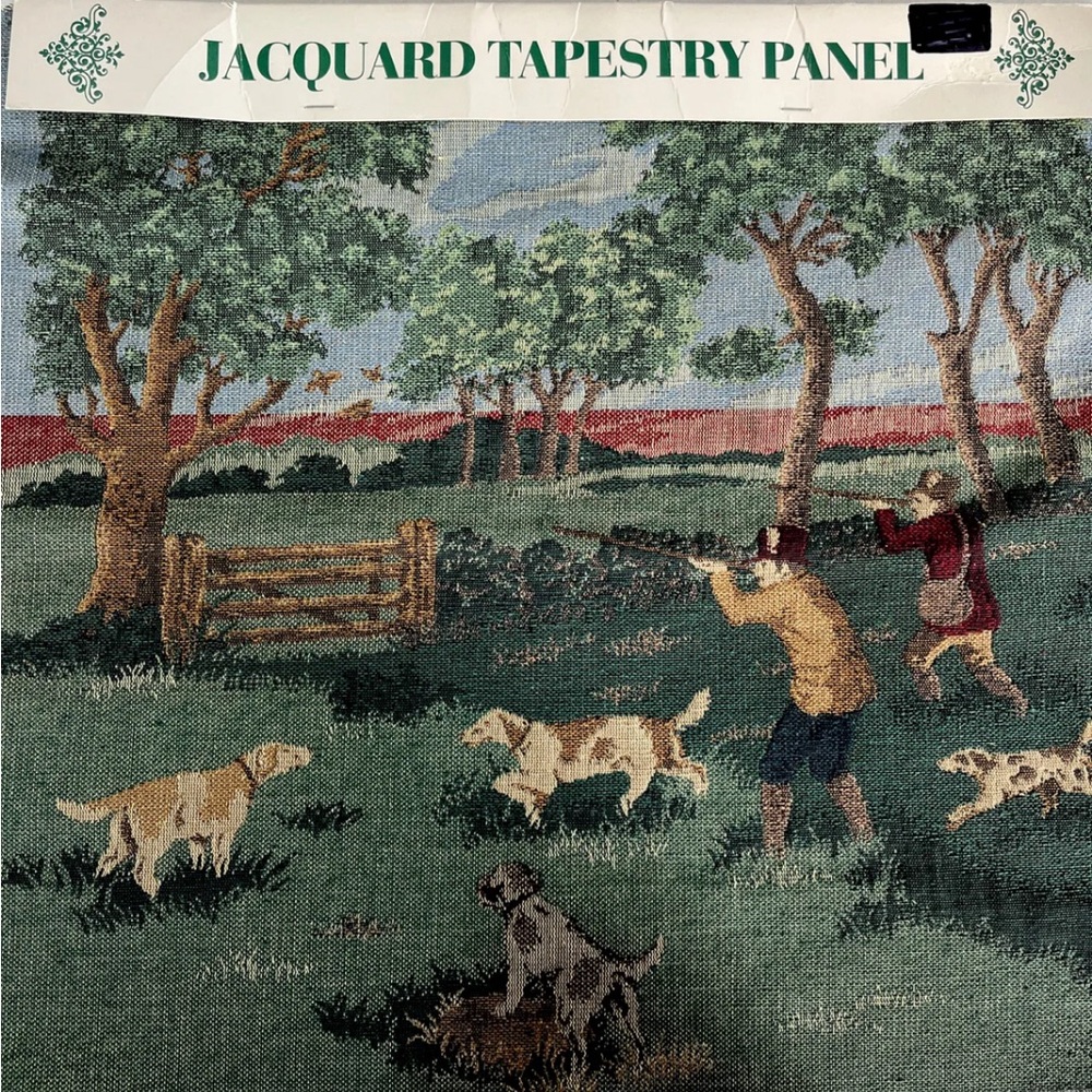 Jacquard Tapestry Hunting Scene English Traditional Panel